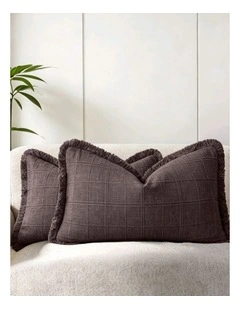 Linen Look Cushion Covers in Brown 2 Pack (30x50cm)