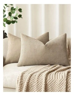 Chenille Haze Cushion Covers in Camel 2 Pack (30x50cm)