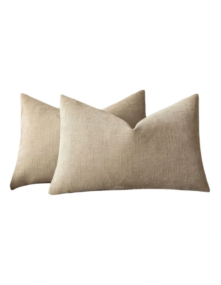 Chenille Haze Cushion Covers in Camel 2 Pack (30x50cm) image 4