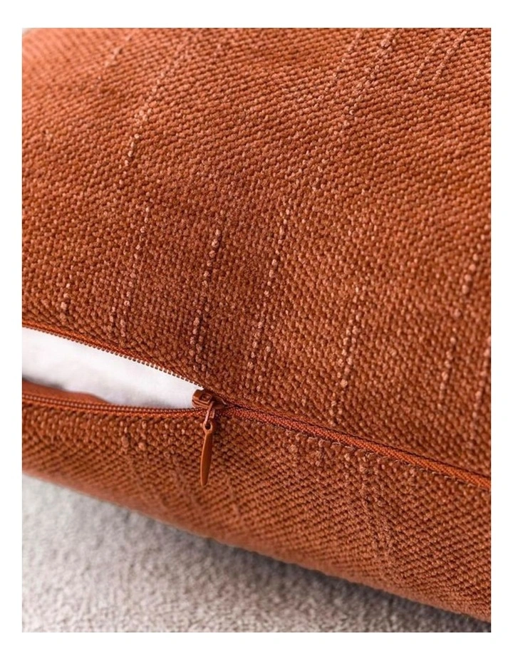 Chenille Haze Cushion Covers in Burnt Orange 2 Pack (50x50cm) image 3