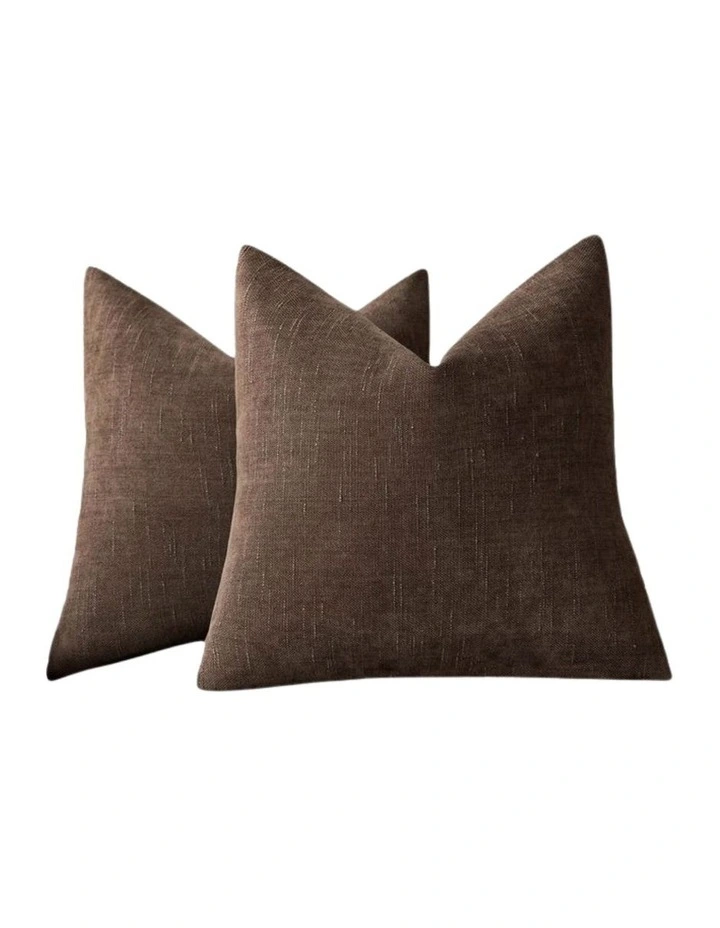 Chenille Haze Cushion Covers in Coffee 2 Pack (45x45cm) image 4