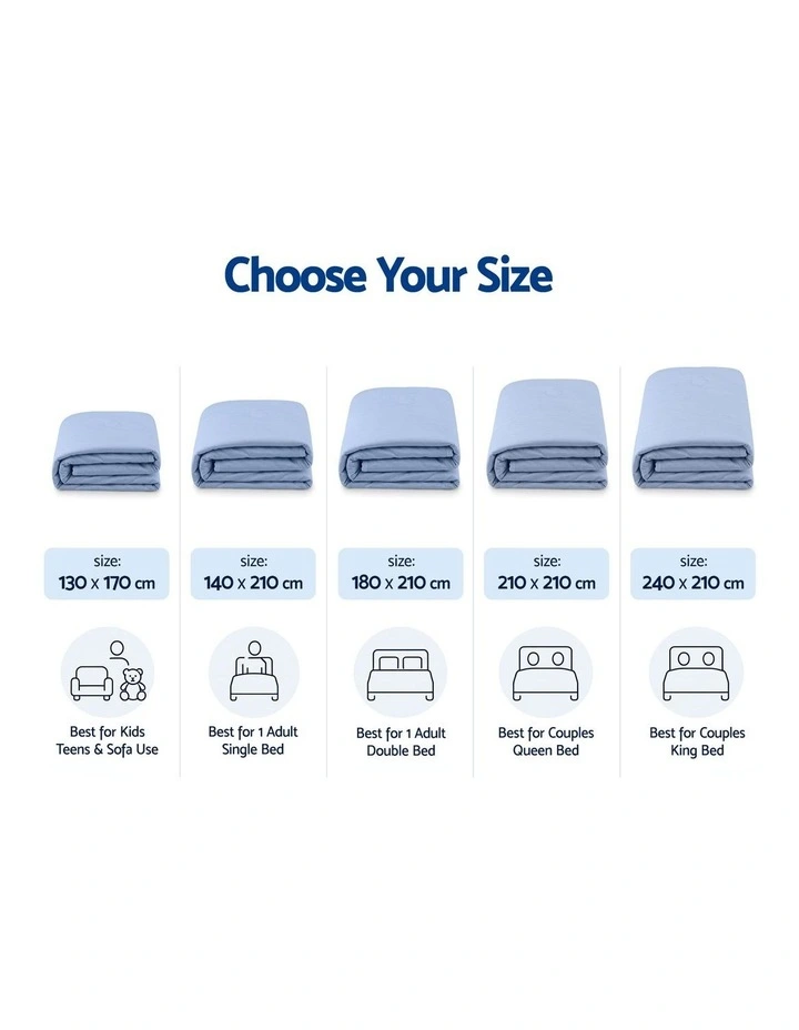 Giselle Cooling Blanket 140cm x 210cm Single Summer Quilt Sleepers Double Sided image 2