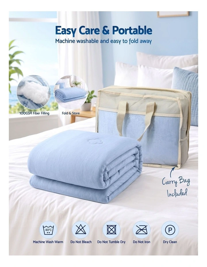 Giselle Cooling Blanket 140cm x 210cm Single Summer Quilt Sleepers Double Sided image 6