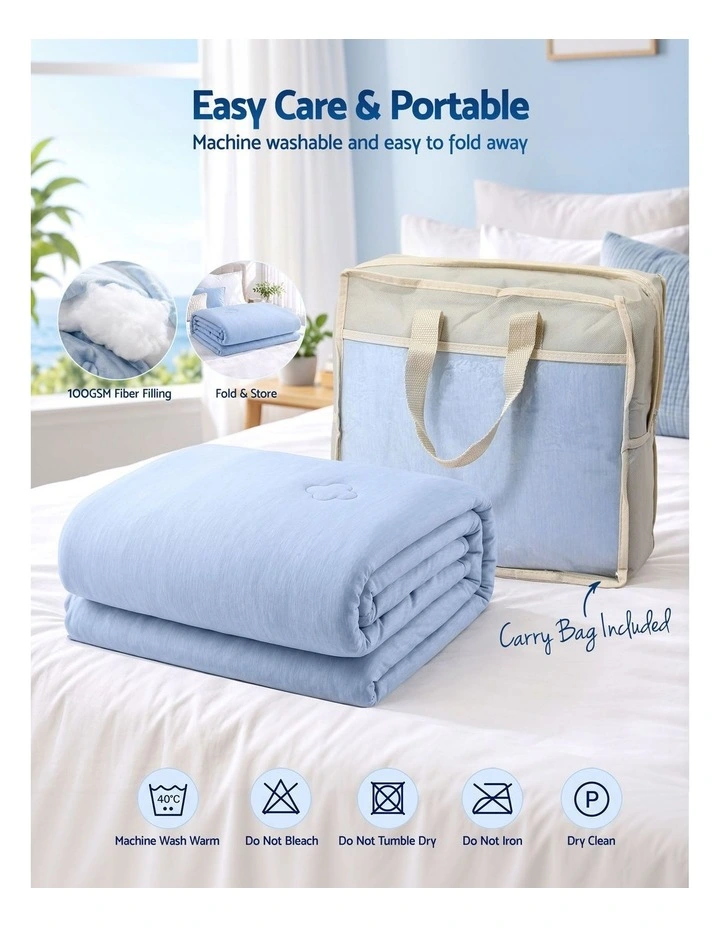 Giselle Cooling Blanket 210cm x 210cm Queen Summer Quilt Sleepers Double Sided image 6