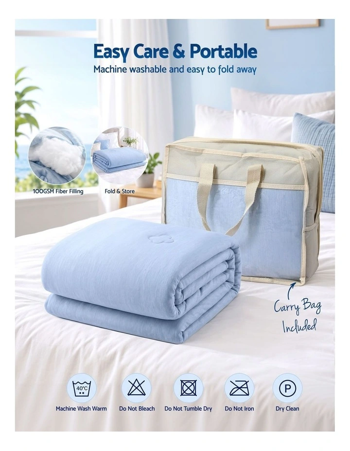 Giselle Cooling Blanket Double 180 x 210cm Summer Quilt Lightweight Hot Sleepers image 6