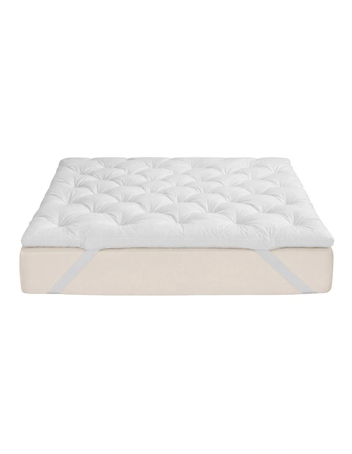 Giselle Queen Pillow Top Mattress Topper 1300GSM White Duck Feather For Old Bed Upgrade 5cm Thick image 1