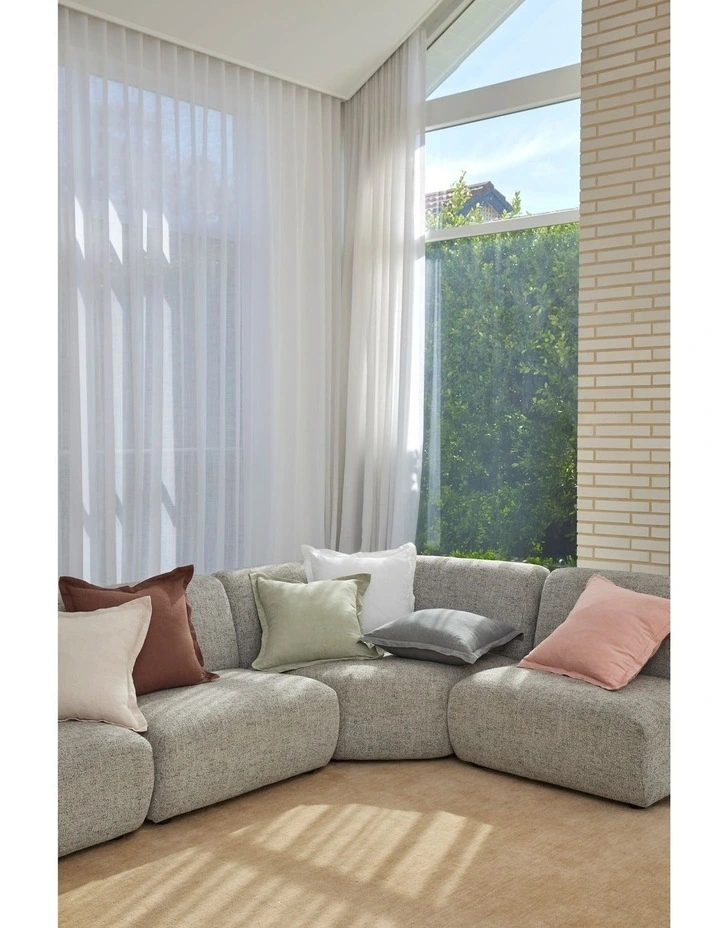Amalfi Cove Linen Cushion Oat 50x50x10cm image 2