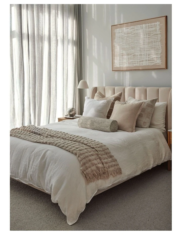 Amalfi Cove Linen Cushion Oat 50x50x10cm image 3