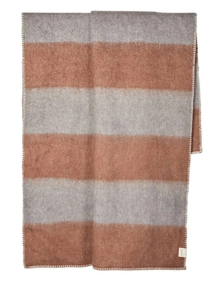 Amalfi Velora Stitch Throw Brown & Grey 130x180cm image 1