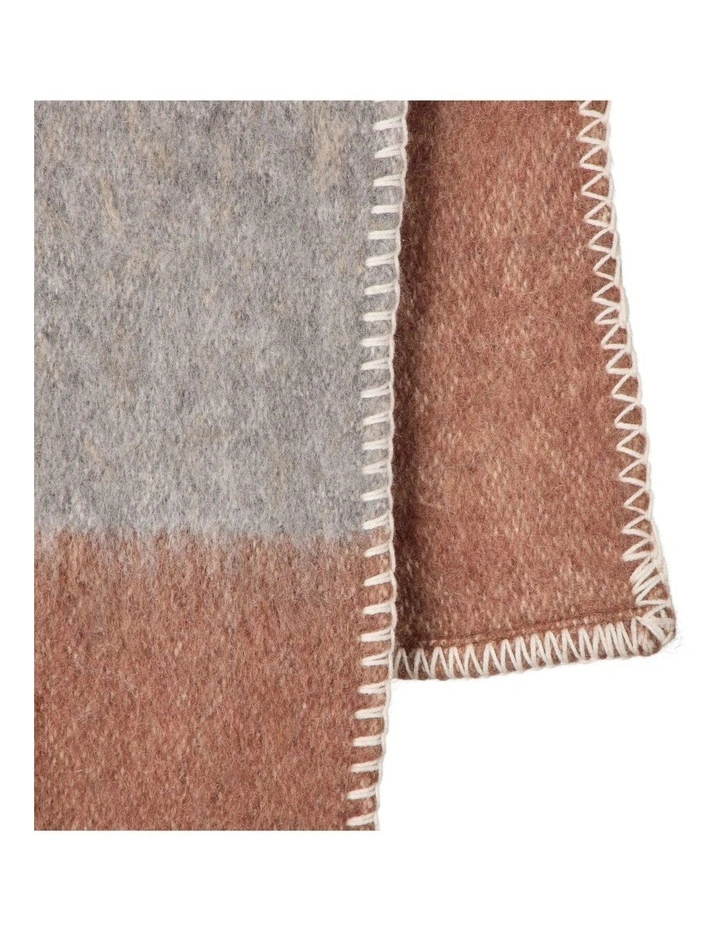 Amalfi Velora Stitch Throw Brown & Grey 130x180cm image 2