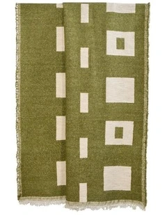 Amalfi Cosmo Throw - Green & Natural 130x180cm