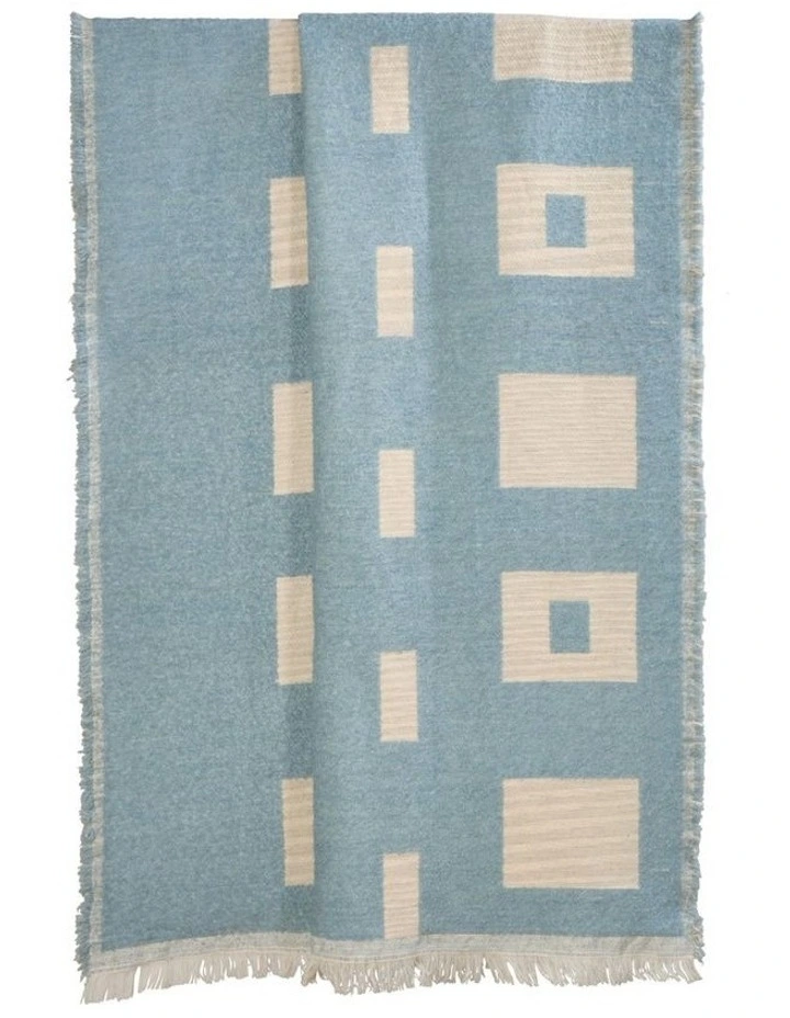 Amalfi Cosmo Throw - Blue & Natural 130x180cm image 1