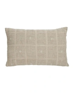 Society Home Clem Check Cushion Natural 40x60x10cm