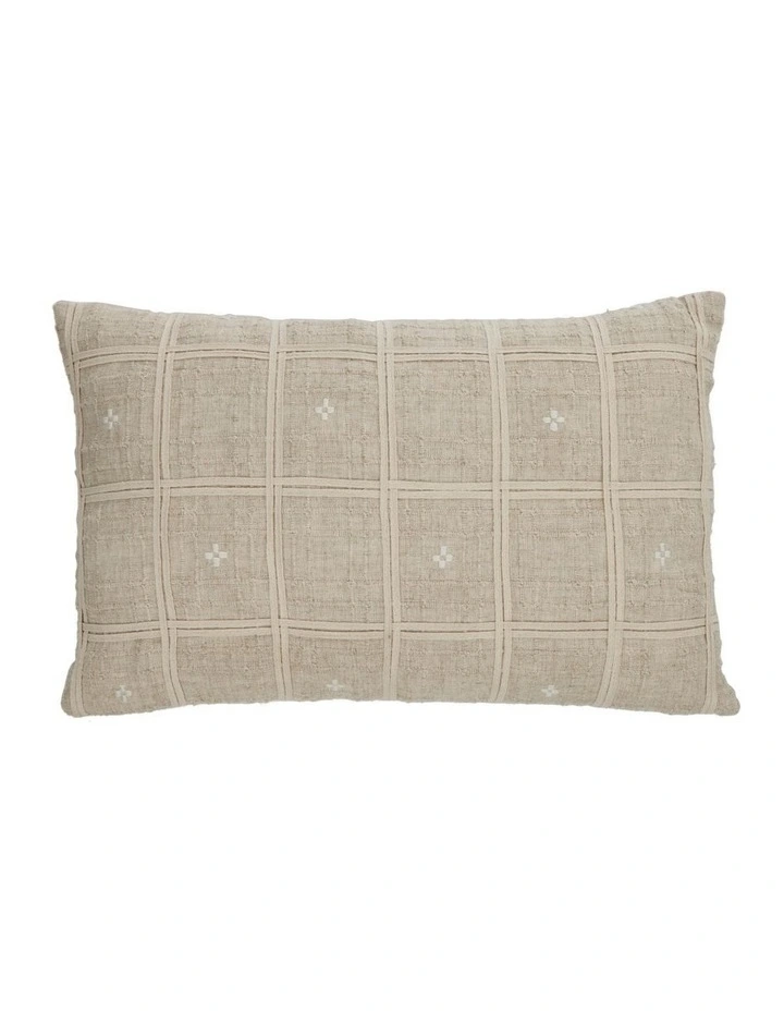 Society Home Clem Check Cushion Natural 40x60x10cm image 1