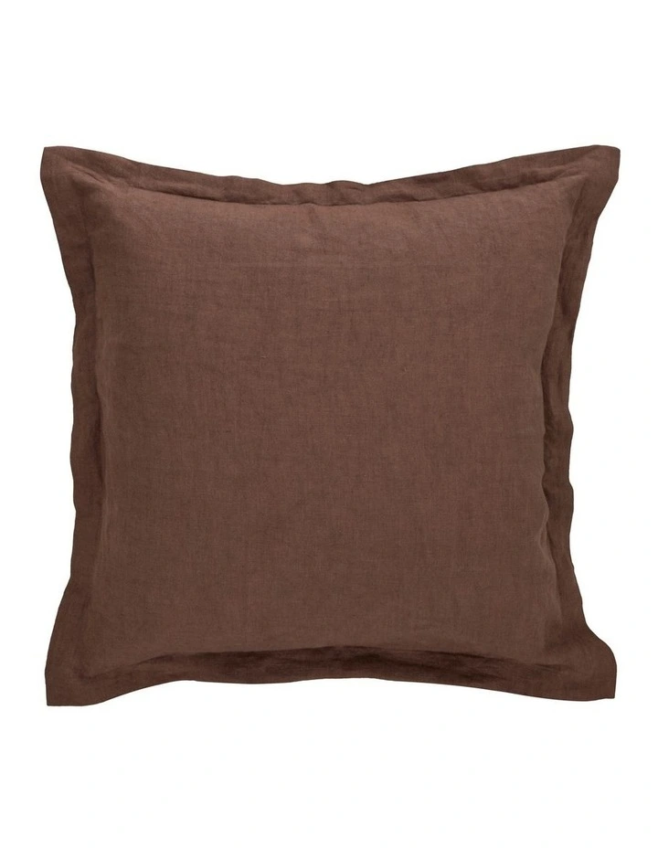 Amalfi Cove Linen Cushion Chocolate 50x50x10cm image 1