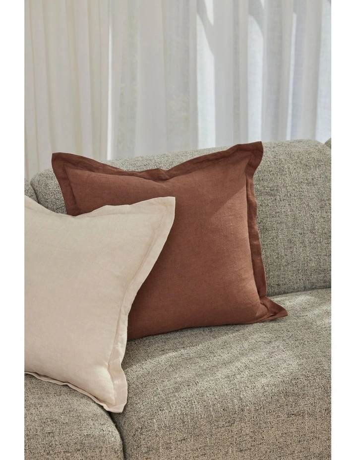 Amalfi Cove Linen Cushion Chocolate 50x50x10cm image 6