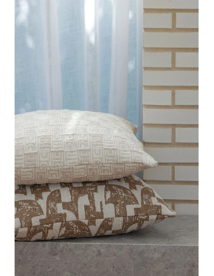 Amalfi Enver Geo Cushion Ivory & Beige 50x50x10cm image 5