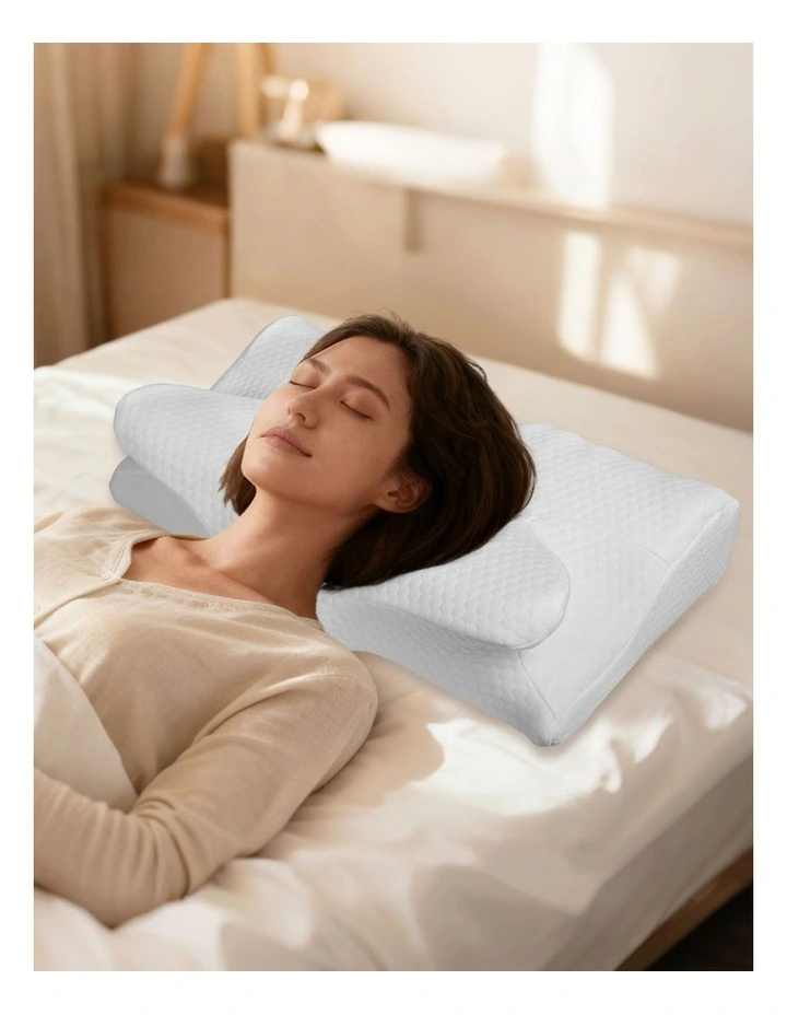 DreamZ Cervical Pillow Memory Foam Ergonomic Cooling Neck Pain Relief White image 6
