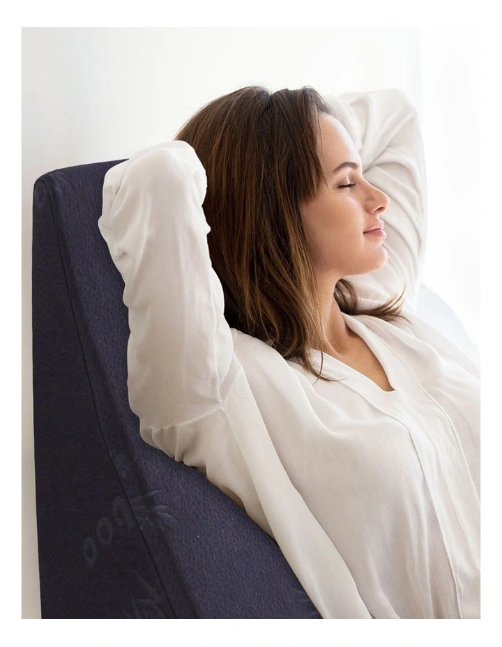 2x Cool Gel Memory Foam Bed Wedge Pillow Cushion Neck Back Support Sleep Cover image 6