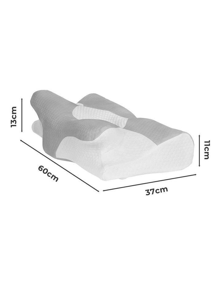 DreamZ Cervical Pillow Memory Foam Ergonomic Cooling Neck Pain Relief Grey image 2