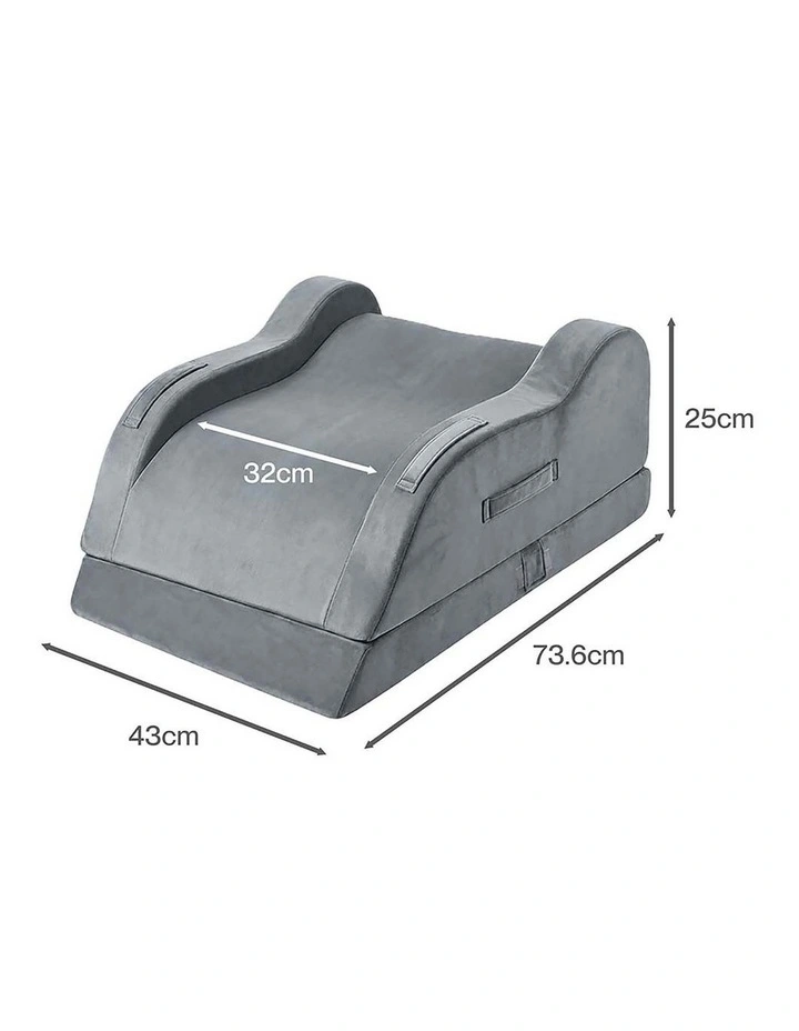 DreamZ Leg Elevation Pillow After Surgery Gel Memory Foam Double Leg Grey image 2