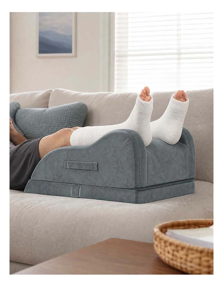 DreamZ Leg Elevation Pillow After Surgery Gel Memory Foam Double Leg Grey image 6