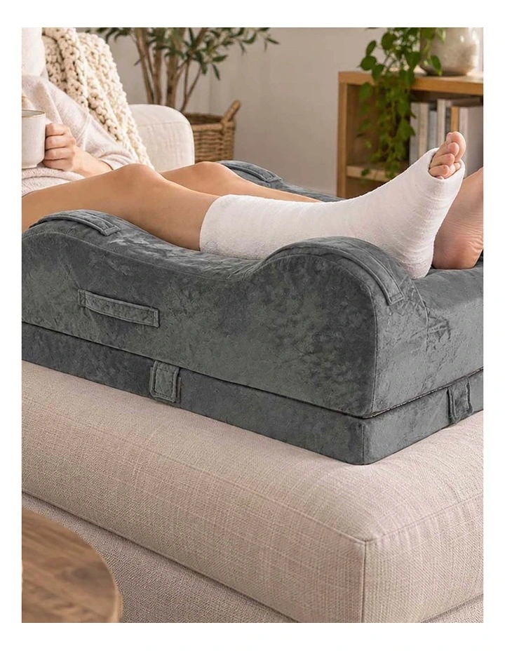 DreamZ Leg Elevation Pillow After Surgery Gel Memory Foam Double Leg Grey image 7