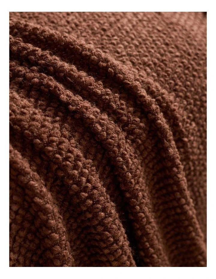 GIOIA CASA Micro Plush Knitted Woven Throw in Brown image 2