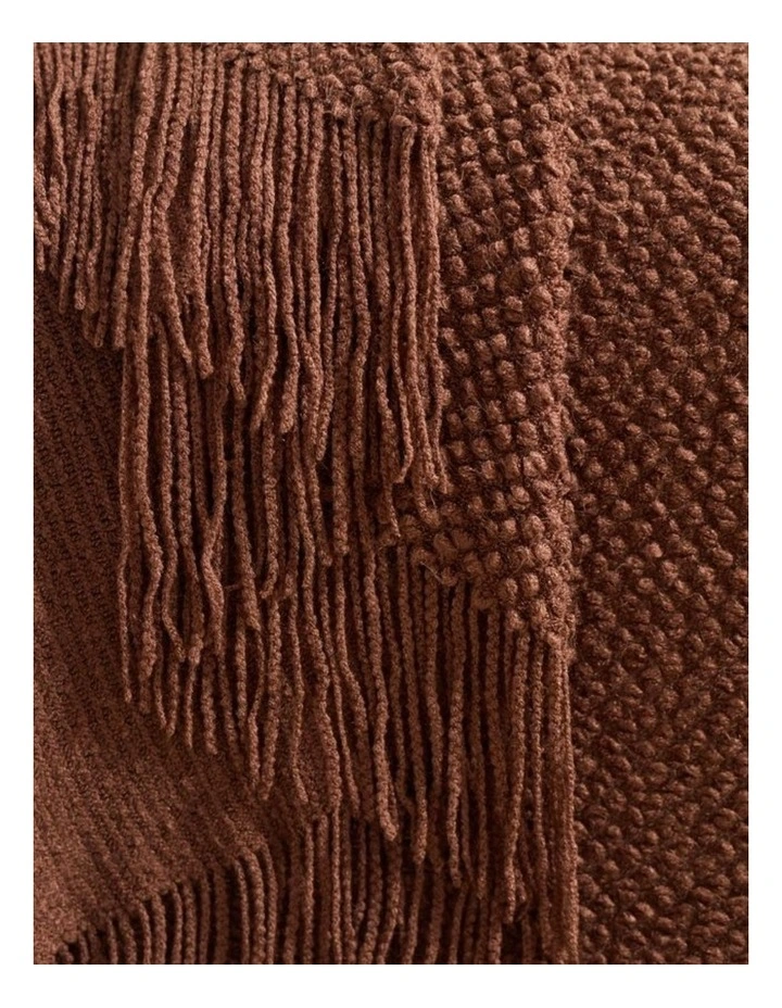 GIOIA CASA Micro Plush Knitted Woven Throw in Brown image 3