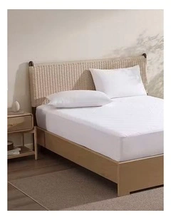 Cotton Mattress Protector In White