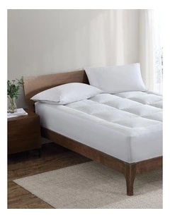1800Gsm Reversible Microfibre Mattress Topper In White