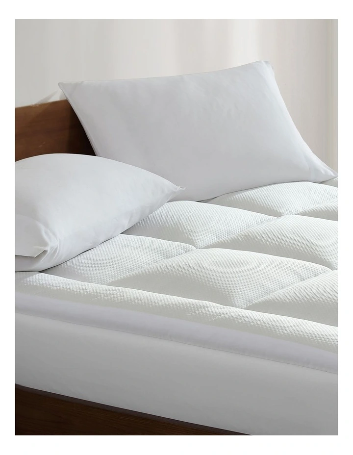 1800Gsm Reversible Microfibre Mattress Topper In White image 2