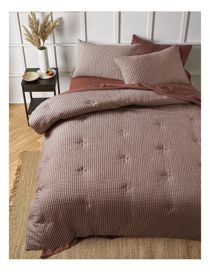 Accessorize Hokey Pokey Waffle Tobaccco Comforter Set image 1