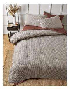 Accessorize Hokey Pokey Waffle Natural Comforter Set