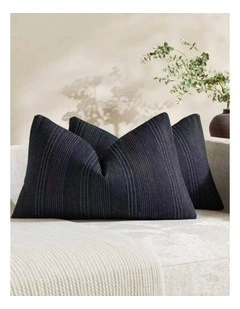 GIOIA CASA Linen Blend Striped Cushion Covers in Blue 2 Pack (30x50cm)