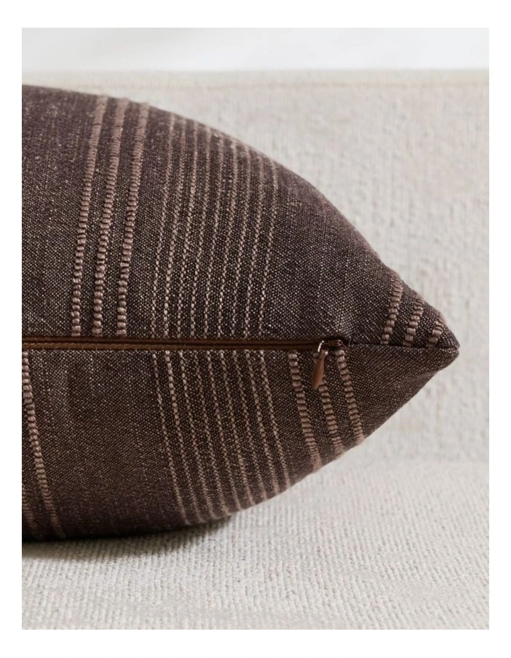 GIOIA CASA Linen Blend Striped Cushion Covers in Dark Brown 2 Pack (45x45cm) image 2