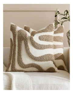 GIOIA CASA Tufted Wave Cushion Covers in Camel 2 Pack (45x45cm)
