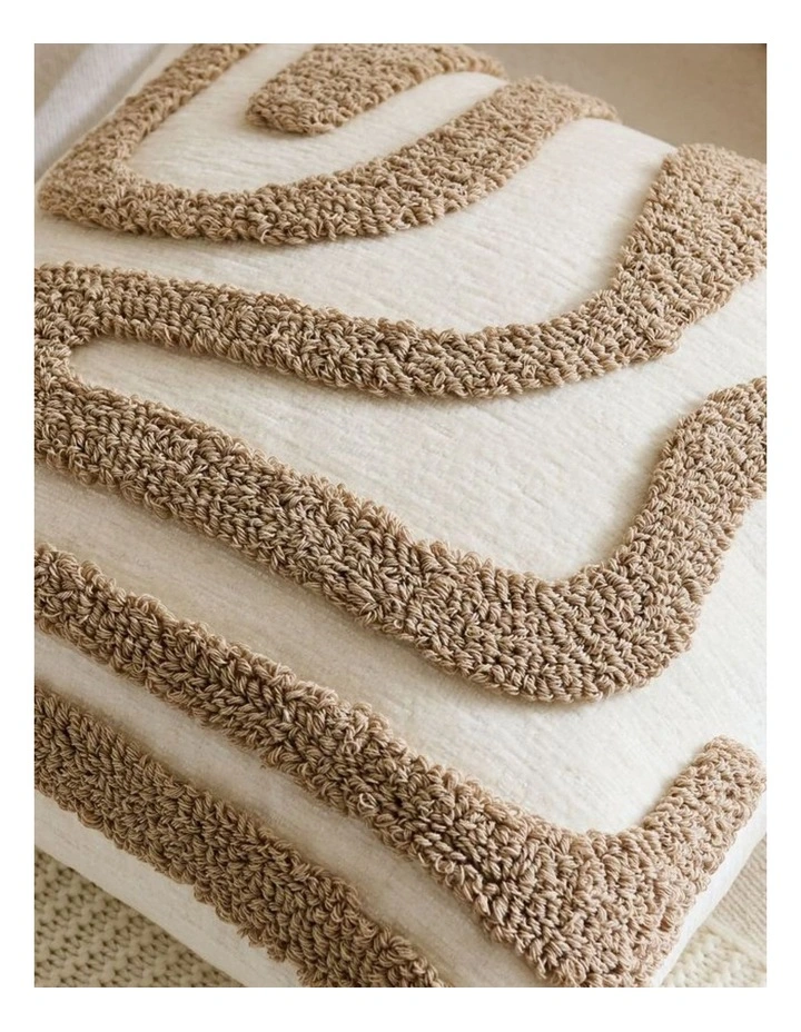 GIOIA CASA Tufted Wave Cushion Covers in Camel 2 Pack (45x45cm) image 3
