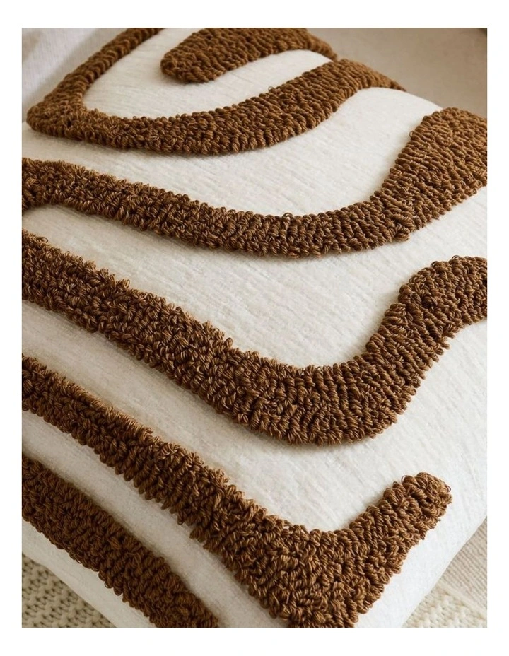 GIOIA CASA Tufted Wave Cushion Covers in Brown 2 Pack (45x45cm) image 3