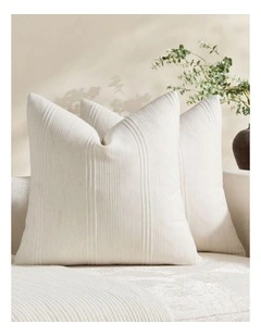 GIOIA CASA Linen Blend Striped Cushion Covers in Snow 2 Pack (45x45cm)