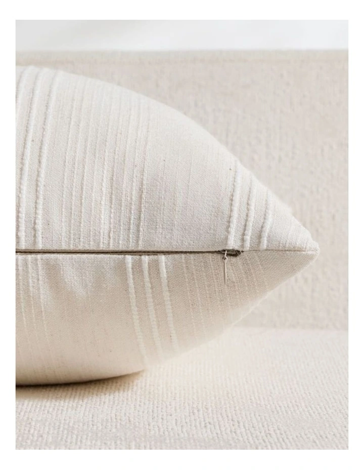 GIOIA CASA Linen Blend Striped Cushion Covers in Snow 2 Pack (45x45cm) image 2
