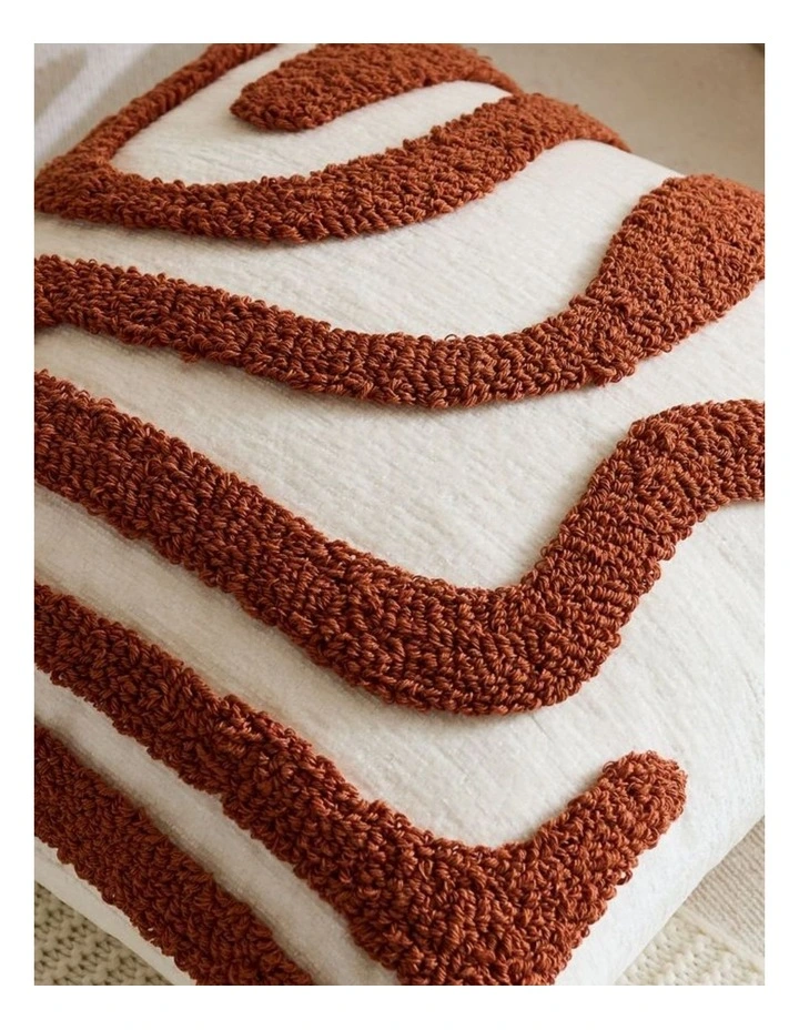 GIOIA CASA Tufted Wave Cushion Covers in Rust 2 Pack (45x45cm) image 3