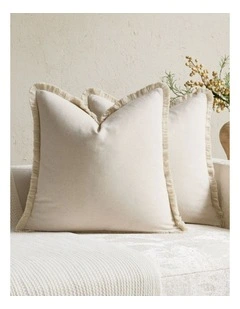 GIOIA CASA Linen-Cotton Cushion Covers with Tassels in Linen 2 Pack (45x45cm)