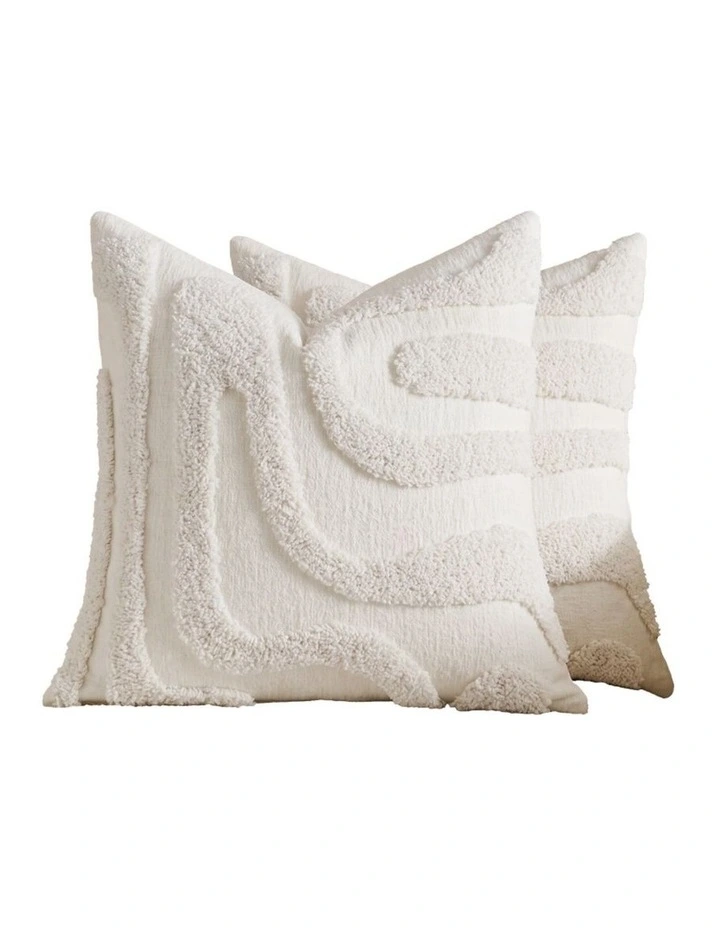 GIOIA CASA Tufted Wave Cushion Covers in Snow 2 Pack (45x45cm) image 4