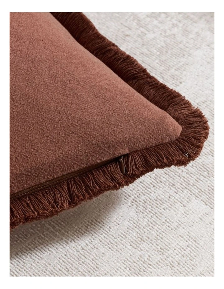 GIOIA CASA Linen-Cotton Cushion Covers with Tassels in Cocoa 2 Pack (45x45cm) image 3