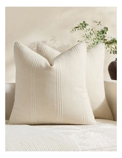 GIOIA CASA Linen Blend Striped Cushion Covers in Beige 2 Pack (45x45cm)