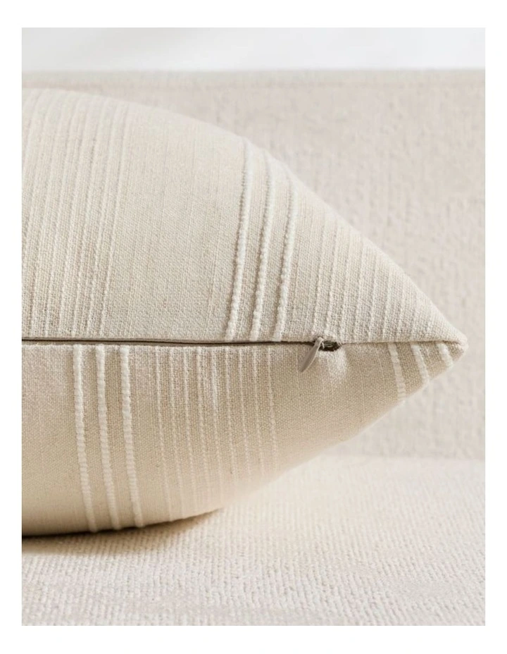 GIOIA CASA Linen Blend Striped Cushion Covers in Beige 2 Pack (45x45cm) image 2