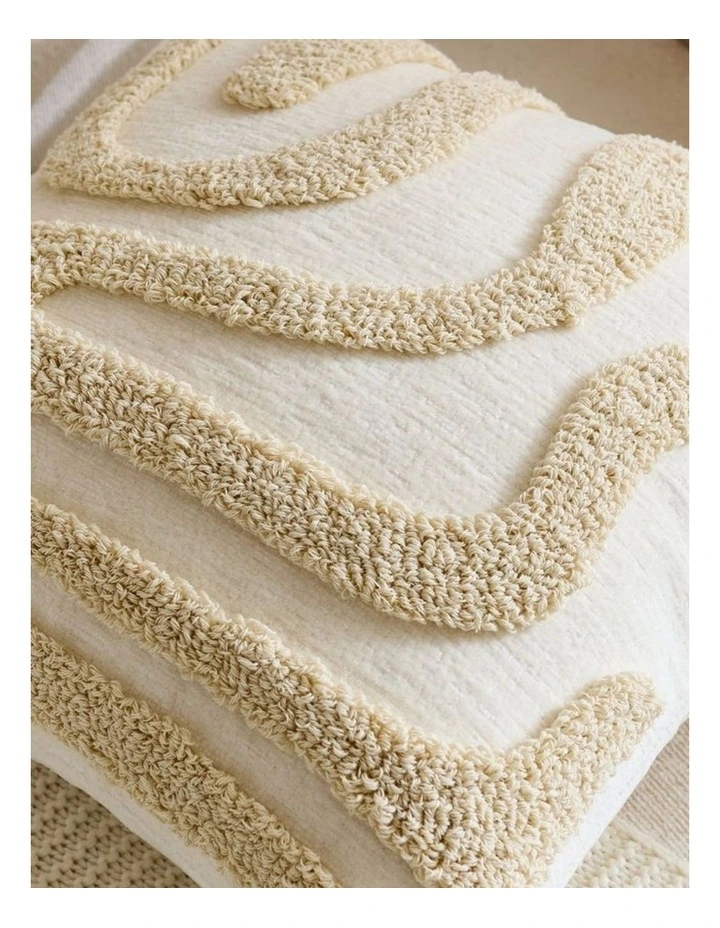 GIOIA CASA Tufted Wave Cushion Covers in Beige 2 Pack (45x45cm) image 2