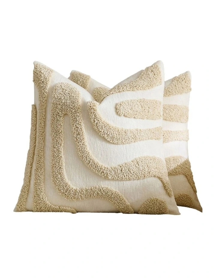 GIOIA CASA Tufted Wave Cushion Covers in Beige 2 Pack (45x45cm) image 4