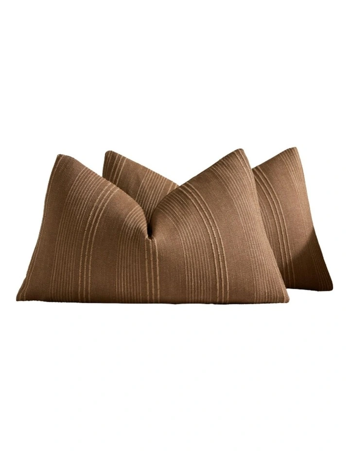 GIOIA CASA Linen Blend Striped Cushion Covers in Tobacco 2 Pack (30x50cm) image 4